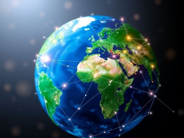 Conexiuni globale digitale pe planetă.